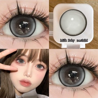 Yimeixi คอนแทคเลนส์ สีเทาธรรมชาติ 14.5 มม. 14.4 มม. ใช้สบาย …