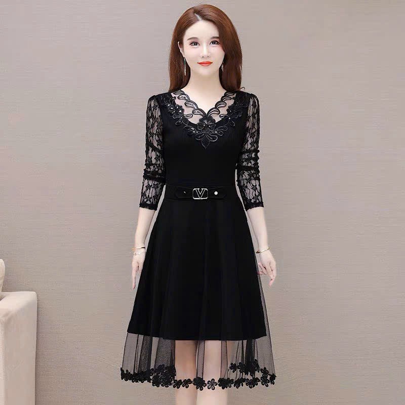 ชุดเดรสผู้หญิงคอปกลูกไม้แขนยาว BEAUTIFUL สวยงาม FASHION SHOP TNM