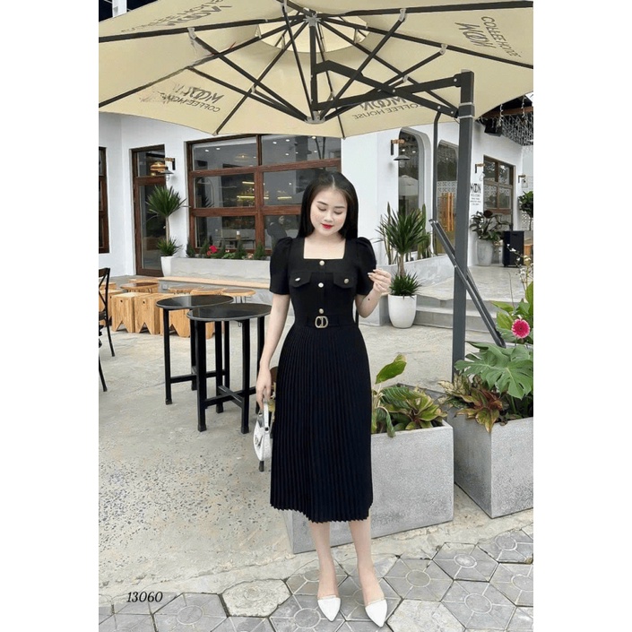 ผู้หญิง WARMERS พร้อมสร้อยคอ SQUARE พร้อมขาจีบพร้อมกระเป๋าพักผ่อน FASHION SHOP TNM