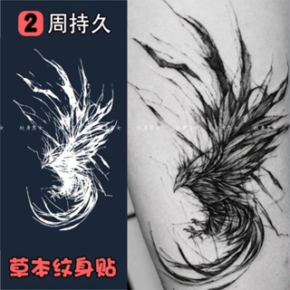 Sa Tattoos สติกเกอร์รอยสักสมุนไพร น้ําผลไม้ กันน้ํา ติดทนนาน สติกเกอร์รอยสักแขน ฟีนิกซ์เข้ม