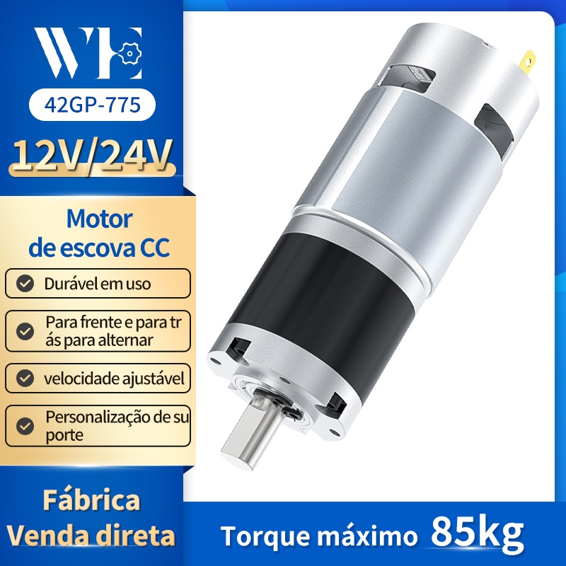 42gp-775 DC เกียร์มอเตอร์โลหะเดี่ยวเกียร์ดาวเคราะห์ 12V ~ 24V ไปข้างหน้าและย้อนกลับปรับความเร็ว 8RPM ~ 1600RPM แรงบิดสูง PWM ความเร็วระเบียบมอเตอร์แปรง