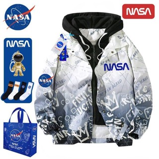 เสื้อแจ็กเก็ต สองชิ้น ลาย Nasa แนวสตรีท เหมาะกับฤดูใบไม้ผลิ และฤดูใบไม้ร่วง สําหรับผู้ชาย และผู้หญิง 8.2