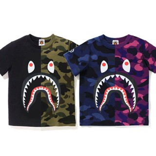 Bape เสื้อยืดแขนสั้น ลายพราง ขนาดเล็ก และกลาง สีตัดกัน สําหรับแม่ และลูก