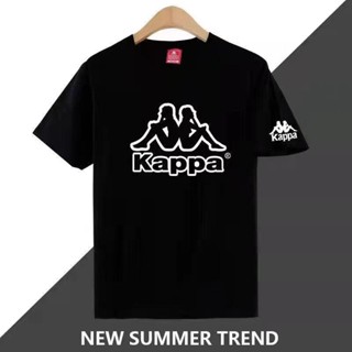 Kappa เสื้อยืดแขนสั้น ผ้าฝ้ายแท้ ปักลาย ทรงหลวม ขนาดใหญ่ สําหรับผู้ชาย และผู้หญิง