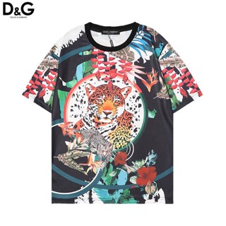 เสื้อยืดแขนสั้นลําลอง ทรงหลวม ลาย DG Dolce &amp; Gabbana แฟชั่นฤดูใบไม้ผลิ และฤดูร้อน สไตล์ฮ่องกง สําหรับผู้ชาย และผู้หญิง 2023