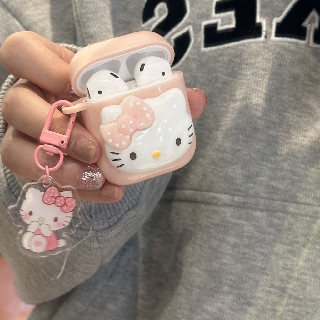 ชุดหูฟังบลูทูธไร้สาย ลาย Hello Kitty คุณภาพสูง สําหรับ Huawei vivo OPPO