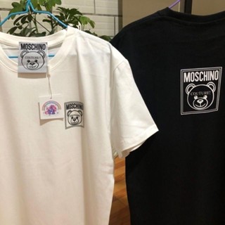 เสื้อยืดผ้าฝ้าย แขนสั้น พิมพ์ลาย Moschino Moschino bear ขนาดใหญ่ สําหรับผู้ชาย และผู้หญิง