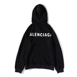 Balenciaga 2023 เสื้อกันหนาวลําลอง มีฮู้ด ผ้าฝ้าย พิมพ์ลายตัวอักษร ปารีส ทรงหลวม แฟชั่น สําหรับผู้ชาย และผู้หญิง