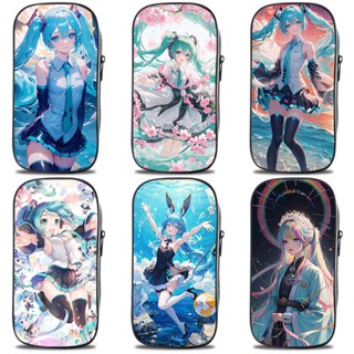 กระเป๋าดินสอ อเนกประสงค์ ขนาดใหญ่ จุของได้เยอะ ลาย Hatsune Miku Kagamine Rin Len Megurine Luka Hatsune Miku ยอดนิยม เหมาะกับนักเรียนประถม สําหรับเด็กผู้ชาย และผู้หญิง