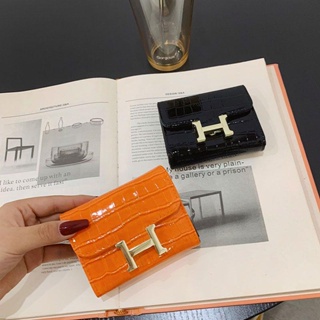 Hermes ใหม่ กระเป๋าสตางค์ กระเป๋าใส่เหรียญ ใส่บัตรได้ แบบพกพา ระดับไฮเอนด์ สําหรับผู้หญิง 2023