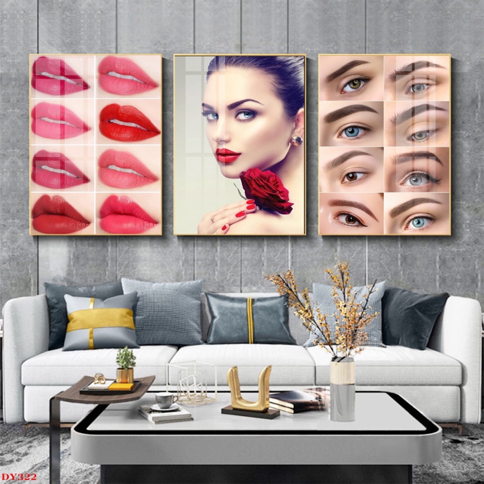Set 3 Wall Paintings Spa Cosmetic Lip Spray & beauty/ Spa shop / ดูแลผิวหน้า / Massa make up / แชมพู