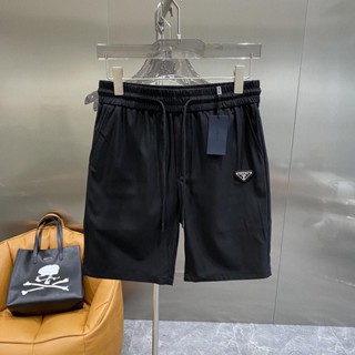 Prada กางเกงขาสั้นลําลอง ขากว้าง ห้าส่วน เข้ากับทุกการแต่งกาย แฟชั่นฤดูร้อน สําหรับผู้ชาย PD 23