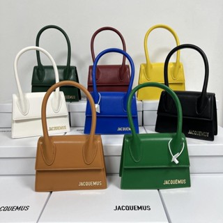 Jacquemus กระเป๋าสะพายไหล่ กระเป๋าถือ ทรงสี่เหลี่ยม ใบยาว ขนาดเล็ก 20 ซม.