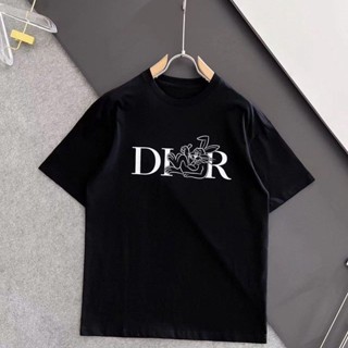 Dior 2023SS ใหม่ เสื้อยืดลําลอง แขนสั้น พิมพ์ลายโลโก้กระต่าย สไตล์คลาสสิก หรูหรา เหมาะกับฤดูใบไม้ผลิ ฤดูร้อน สําหรับผู้ชาย