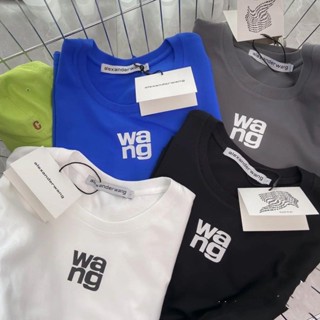 Alexanderwang 2023 ใหม่ เสื้อยืดลําลอง ผ้าฝ้าย แขนสั้น คอกลม พิมพ์ลายตัวอักษร King แฟชั่นฤดูร้อน