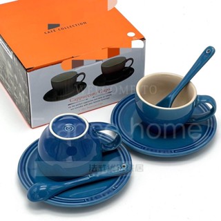 Le CREUSET ชุดถ้วยกาแฟ และจานรอง สีรุ้ง ไล่โทนสี พร้อมกล่องของขวัญ สไตล์ฝรั่งเศส ระดับไฮเอนด์ สําหรับบ้าน บ่าย