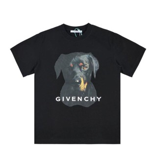 Givenchy เสื้อยืดคอกลม ผ้าฝ้ายแท้ พิมพ์ลาย ทรงหลวม คุณภาพสูง 300 กรัม แฟชั่นฤดูร้อน สําหรับผู้ชาย และผู้หญิง