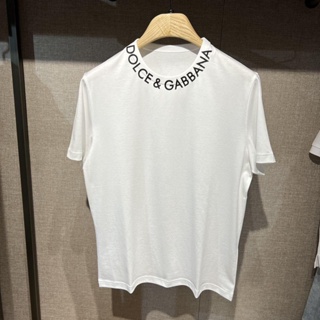 Dolce&amp;gabbana เสื้อยืดลําลอง แขนสั้น ผ้าฝ้ายแท้ พิมพ์ลายตัวอักษร G Du 23 สําหรับผู้ชาย และผู้หญิง