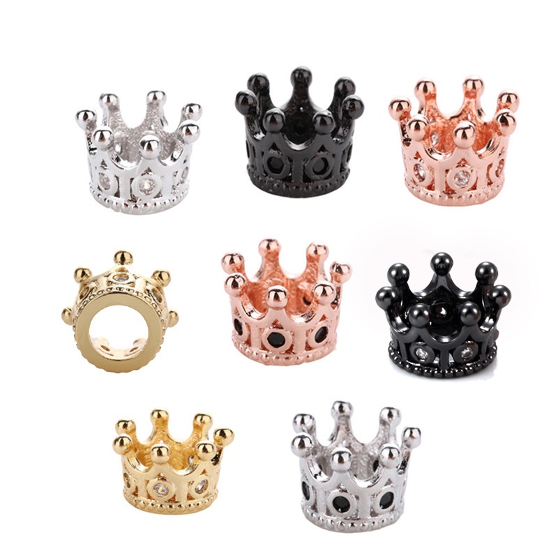 Mini Crown ลูกปัด Spacer ลูกปัดสําหรับ DIY เครื่องประดับทําอุปกรณ์เสริมขายส่ง