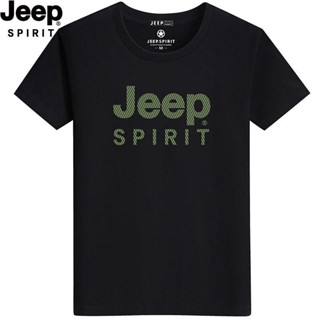 Jeep Jeep เสื้อยืดแขนสั้นลําลอง ผ้าฝ้าย 100% แบบบาง ทรงหลวม แฟชั่นฤดูร้อน สําหรับผู้ชาย