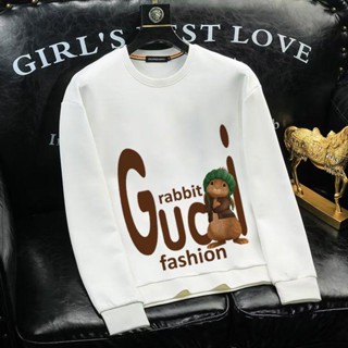 Gucci ใหม่ เสื้อกันหนาว คอกลม มีฮู้ด แบบสวม หรูหรา แฟชั่นสําหรับผู้ชาย