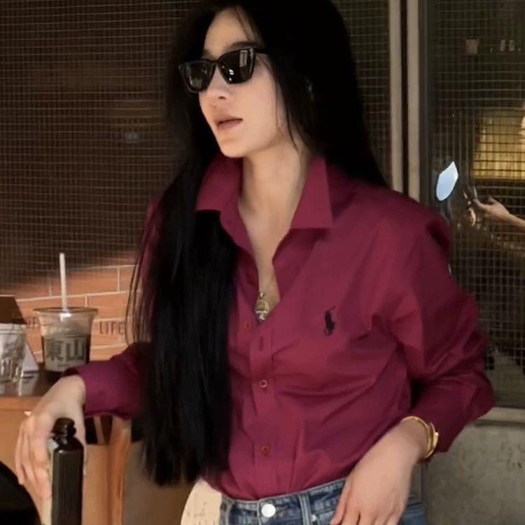 เสื้อโปโลแขนยาว คอปก ทรงหลวม ปักลายม้าโพนี่ ออกแบบดี เหมาะกับฤดูร้อน สไตล์ยุโรป สําหรับผู้หญิง