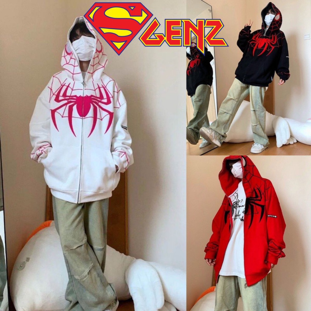 เสื้อฮู้ดมีซิป Spider-Man - เสื้อสเวตเตอร์มีฮู้ด SUPERGENZ Spider-Man
