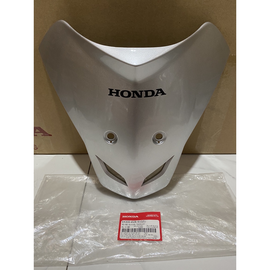 ของแท้ Honda Wave A100 (2006-2011) สีเงิน *NH411M* ชุดหน้ากากหน้า (64300-KVR-910ZD)