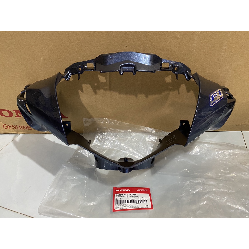 หุ้มพวงมาลัยหน้า-แท่นบูชา Future 125 (2016) สีน้ําเงิน *PB389M* แท้ Honda (53210-KYZ-V20ZK)