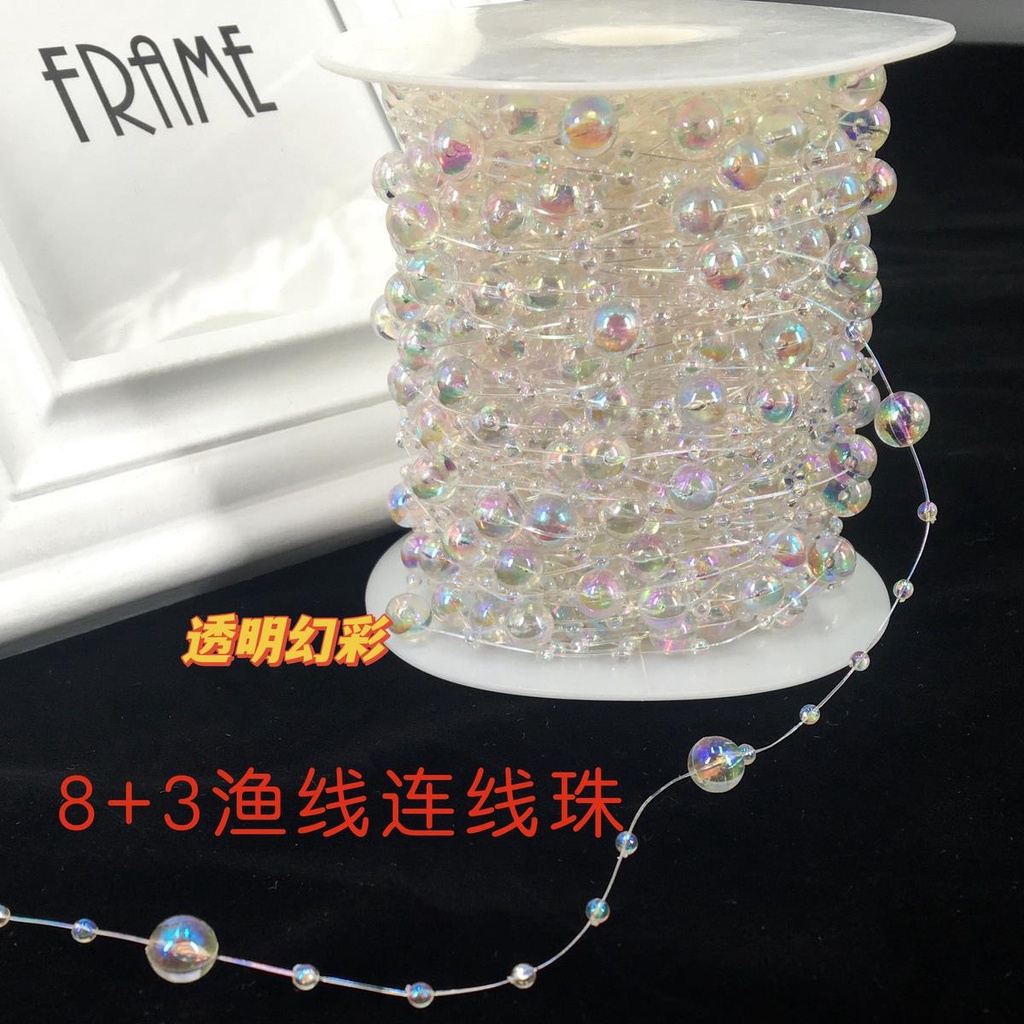 สายโซ่ลูกปัดไข่มุก แมงกะพรุน 8+3 มม. สําหรับตกปลา diy❤10.15