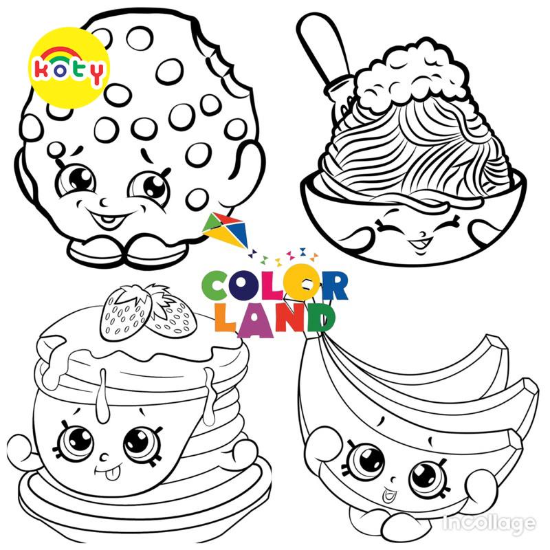 Shopkins Toy Coloring Pictures - ชุด 20 A4 A5 Coloring Pictures สําหรับ Wax, Lead Coloring - KOTY Coloring