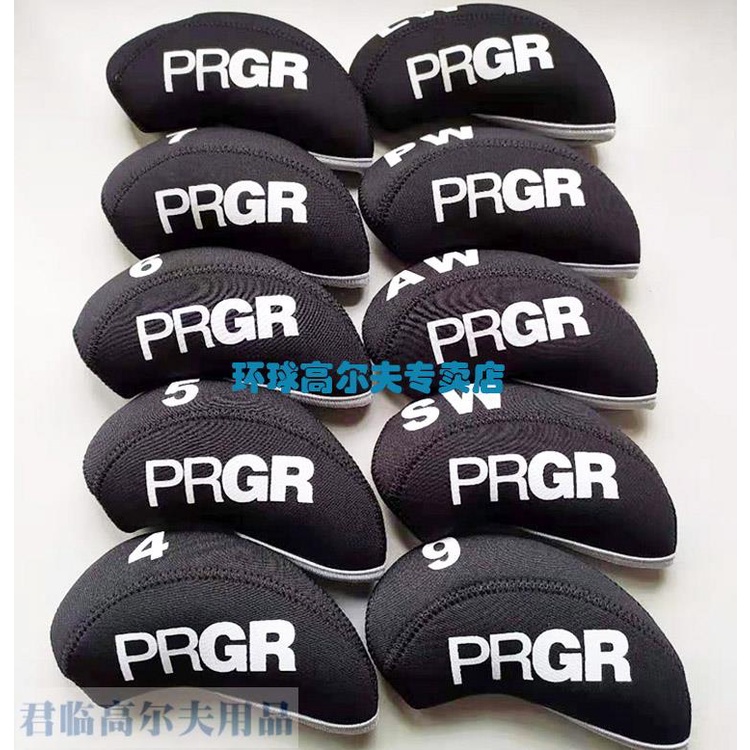 PRGR Golf Iron Club Cover Club Cover Club Head Cover ผู้ชายผู้หญิงประเภท Club ฝาครอบป้องกันวัสดุดําน