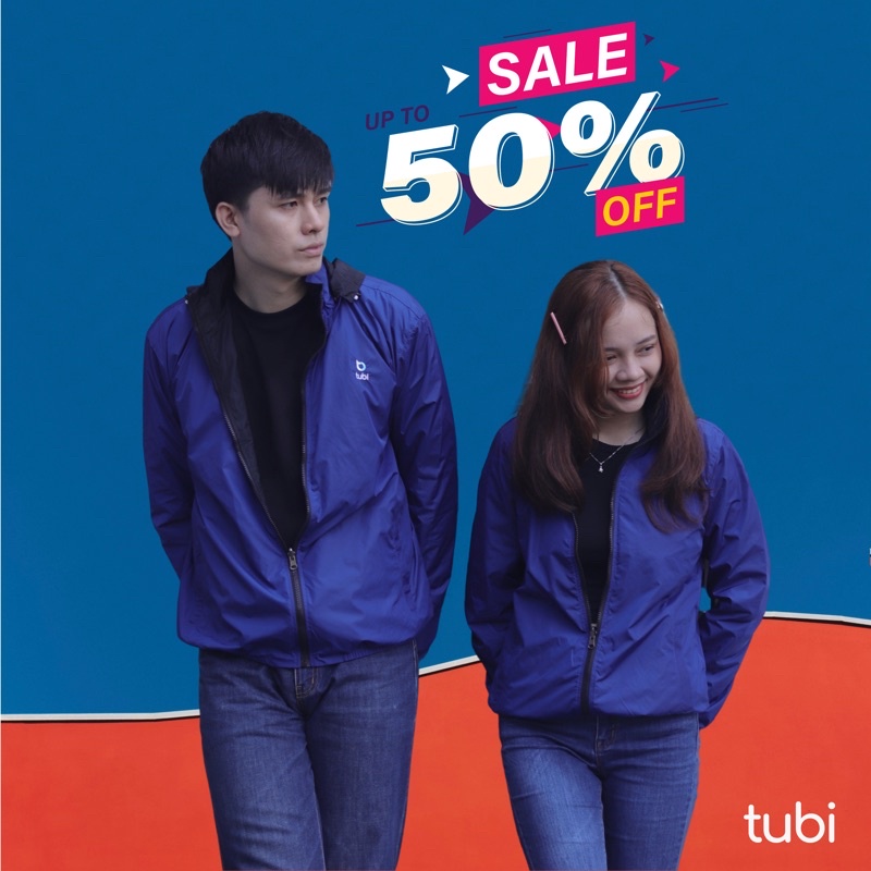 (ครีมกันแดด, 5 กระเป๋า) เสื้อแจ็คเก็ต Tubi สองด้านสีน้ําเงินเข้มพร้อมหมวกถอดได้