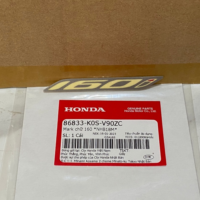 จดหมายมาร์ค160 | สติ๊กเกอร์ 160i SH *NHB18M* (86833-K0S-V90ZC)