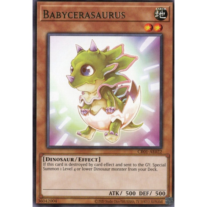 [ การ์ด Yugioh ของแท้ ] CR01-AE022 Babycerasaurus ®
