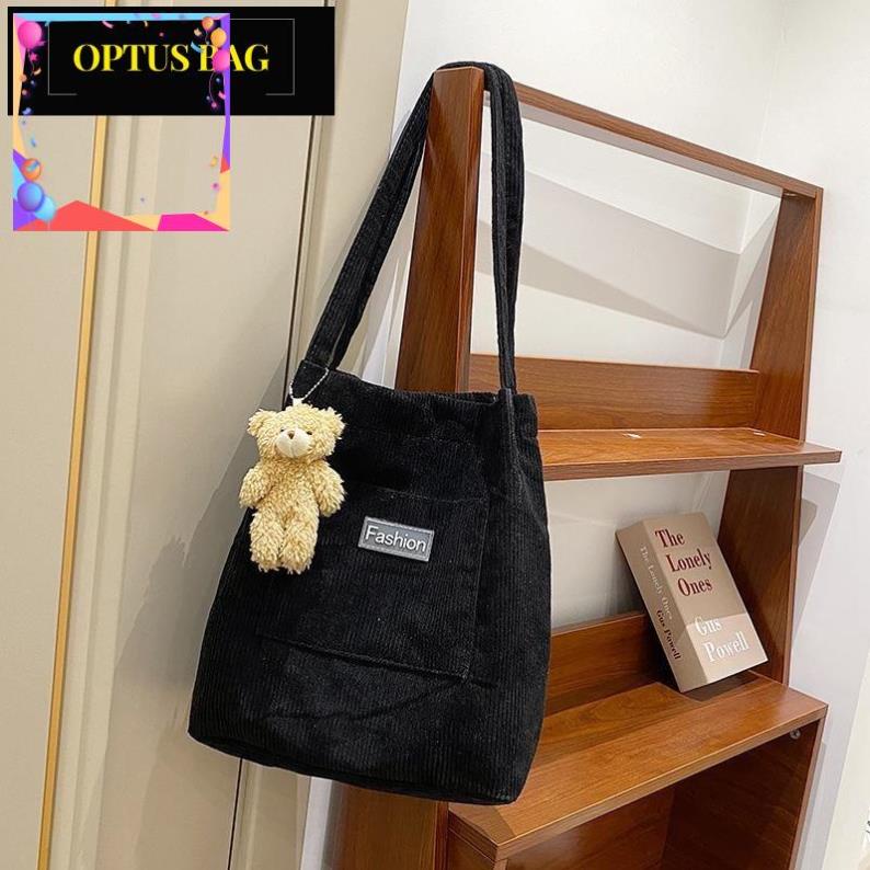 Dzz CHEAP UNISEX SLIM VELVET TOTE BAG สําหรับติดตาม - OPTUS BAG