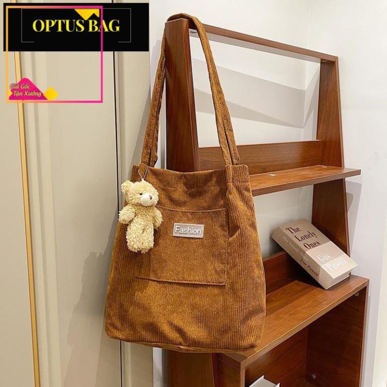 Dzz CHEAP UNISEX SLIM VELVET TOTE BAG สําหรับติดตาม - OPTUS BAG