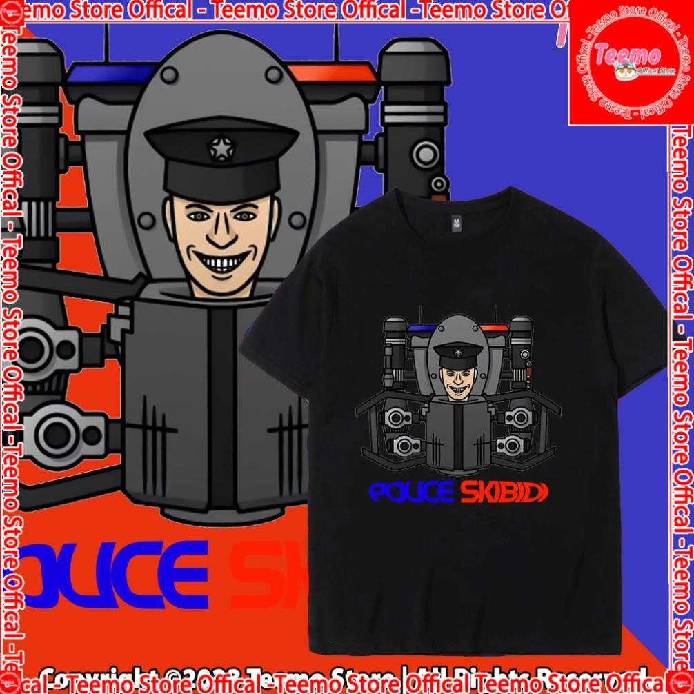 อัพเกรด Police Skibidi Toilet พิมพ์เสื้อยืดสําหรับเด็กทารก Skibidi Toilet - สีดํา [Teemo Store]