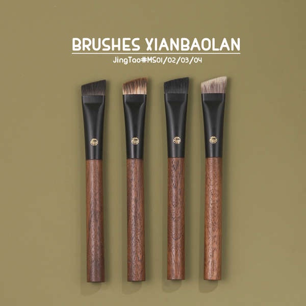 [จัดส่งด่วน] แปรงเขียนคิ้ว ขนมิงค์ ไพลิน ขนาดใหญ่ หัวแบน สีดํา สําหรับแต่งหน้า
