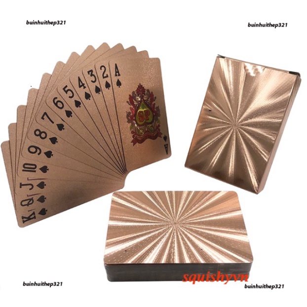 [BRONZE PLATE] เด็คเคลือบทองอินเทรนด์ของเล่นไพ่ ชุดโป๊กเกอร์รูป eu 100 ชุดเรียกโชคลาภและโชคมากมาย_MC