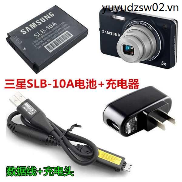 แบตเตอรี่กล้องดิจิทัล SLB-10A พร้อมสายชาร์จข้อมูล Samsung PL50 PL60 L100 PL55 PL51