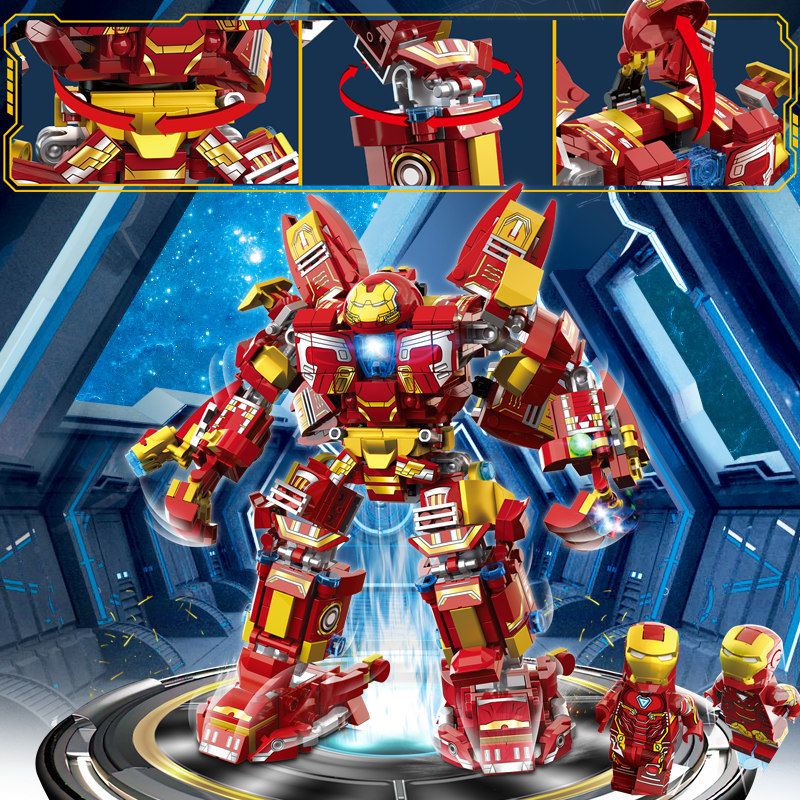 ✨Ins เข ้ ากันได ้ กับ Lego Building Blocks Iron Man MK85 Minifigure Anti-Hulk Mecha หุ ่ นยนต ์ Avengers ประกอบของเล ่ น