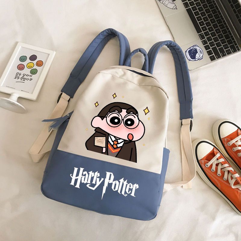 [พร้อมส่ง] กระเป๋าเป้สะพายหลัง กระเป๋านักเรียน ผ้าแคนวาส ลายการ์ตูนชินจัง แฮร์รี่พอตเตอร์ สร้างสรรค์ สไตล์เกาหลี ฮาราจูกุ เหมาะกับของขวัญวันเกิด สําหรับนักเรียน
