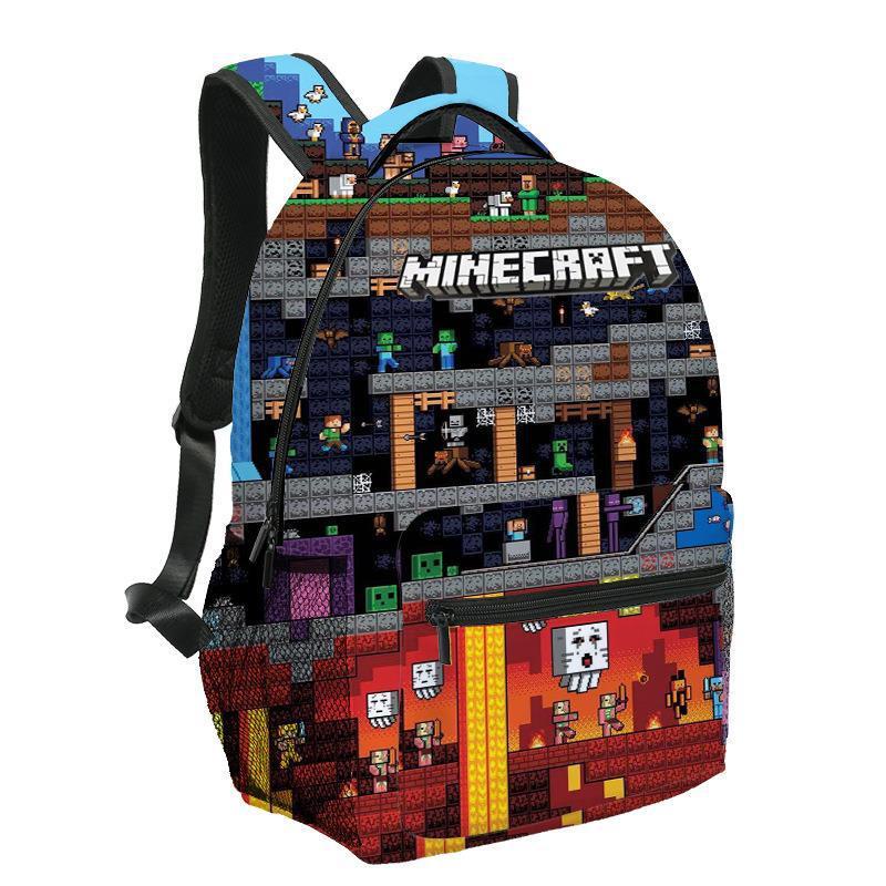 [พร้อมส่ง] กระเป๋าเป้สะพายหลัง ลาย Minecraft Minecraft MC เหมาะกับของขวัญวันเกิด สําหรับเด็กผู้ชาย