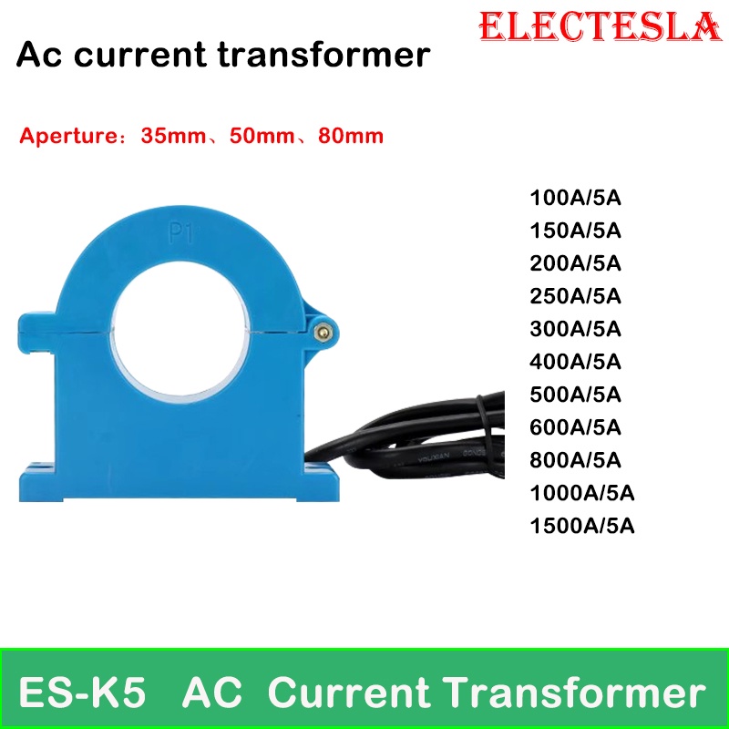 หม้อแปลงกระแส AC 200A/5A 400A/5A ชนิดแคลมป์ 38mm50mm รูรับแสง เซ็นเซอร์ CT ความแม่นยําสูง