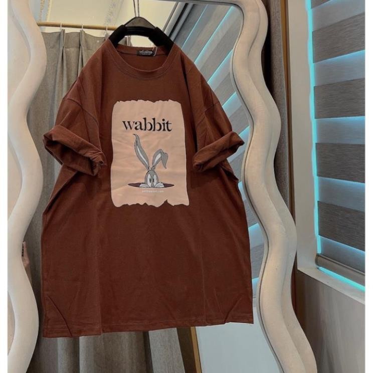 3158 เสื้อยืดหลวมพิมพ์ลายกระต่าย wabbit สําหรับผู้ชายและผู้หญิง unisex