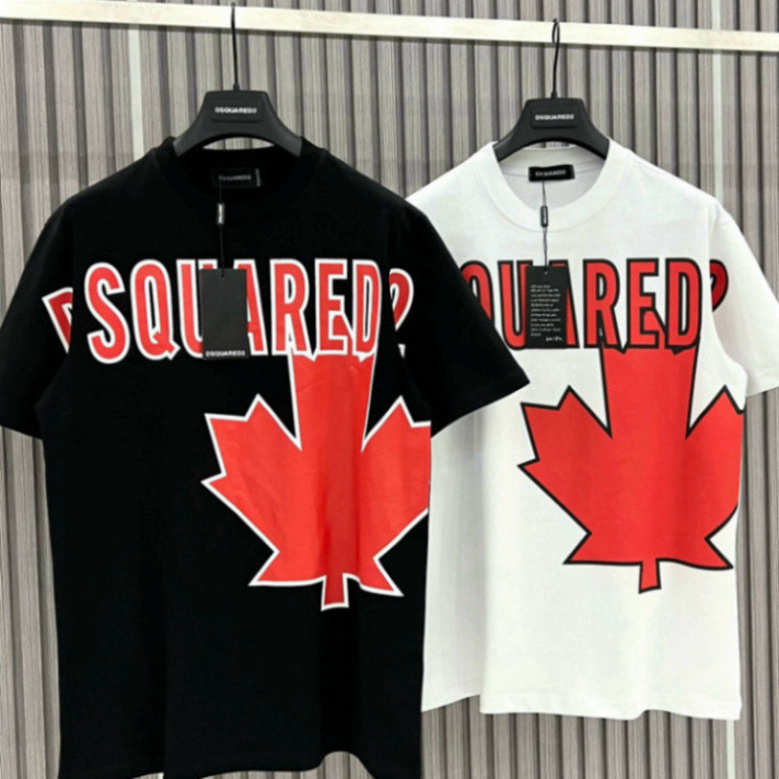 เสื้อยืด Dsquared2 DSQ2 Icon คอ LA บนเว็บ คอตตอนคุณภาพสูง 100% เทรนด์ร้อนแรง 2023