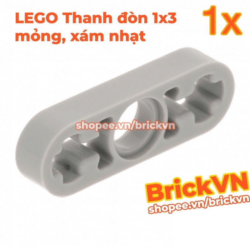 [1 Pc] LEGO Technic 1x3 Slim Bar พร้อมรูเพลา รหัสสีเทาอ่อน 4211566 6632