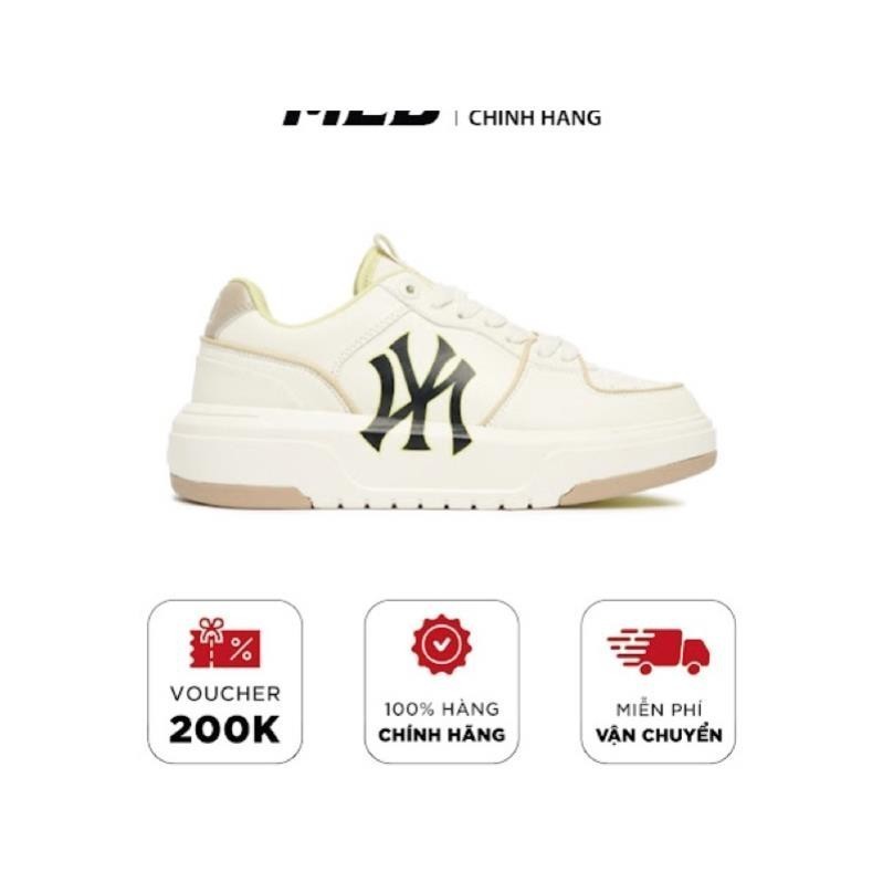 | ของแท้ | Mlb Chunky Liner สีขาว สีน้ําตาล 3ASXCA12N-50BGS