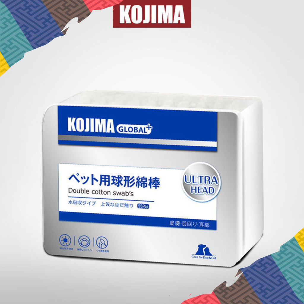 สําลีก้านคู่สําหรับทําความสะอาดหูสุนัขและแมว - ผ้าฝ้ายคู่ Suabs Kojima